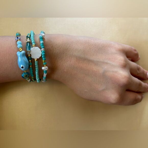 bohemian blue bracelets A601 - Picture 3 of 3
